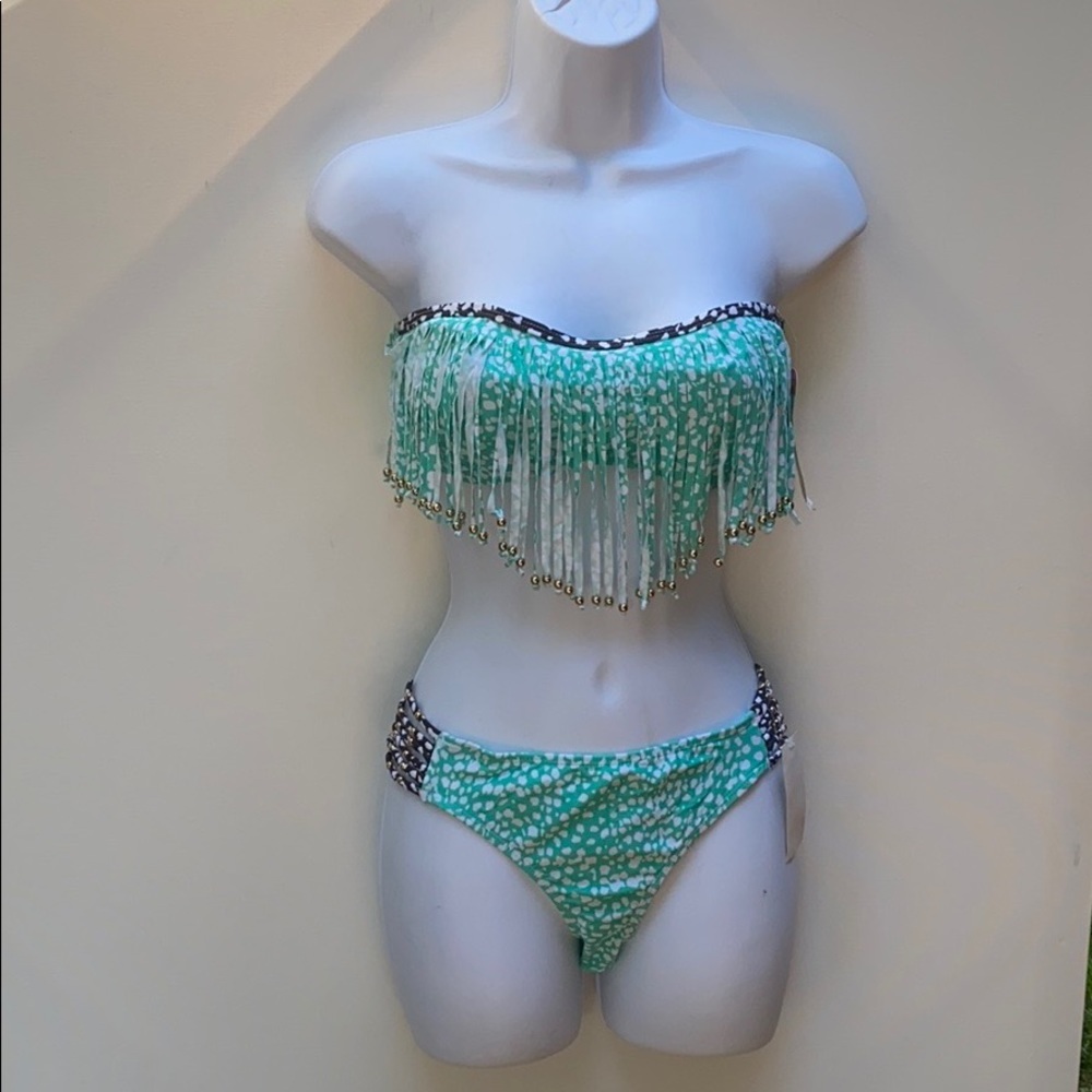 Raisins‎ Fringed Bikini, Size L, NWT